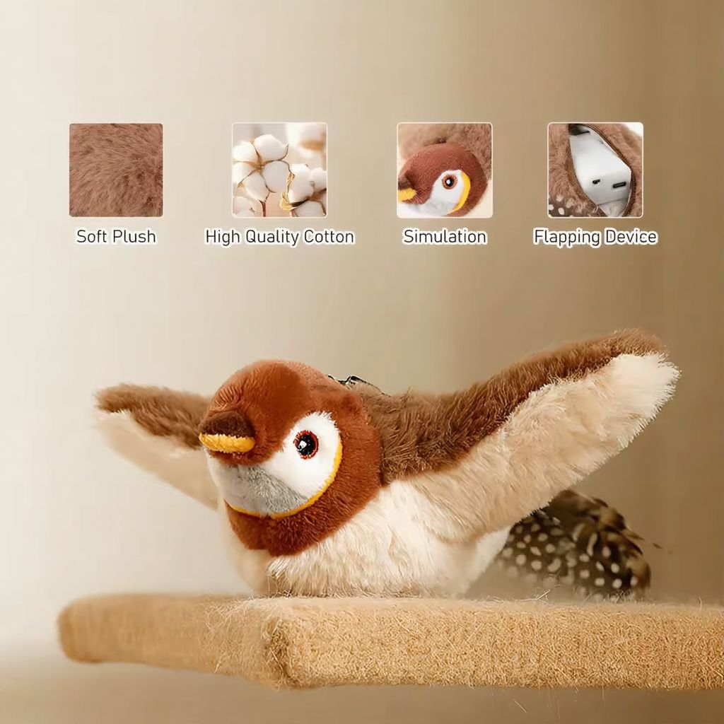 MeowMeadows™ Interactive Flying Bird Toy