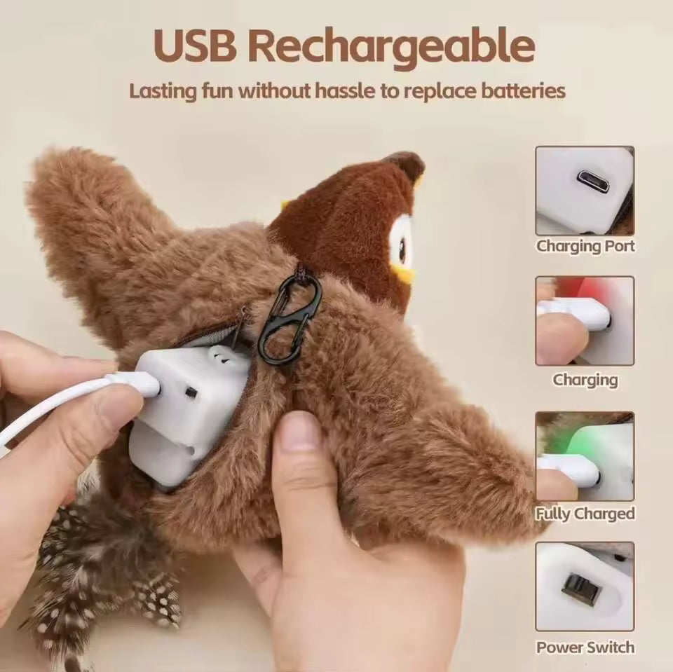 MeowMeadows™ Interactive Flying Bird Toy