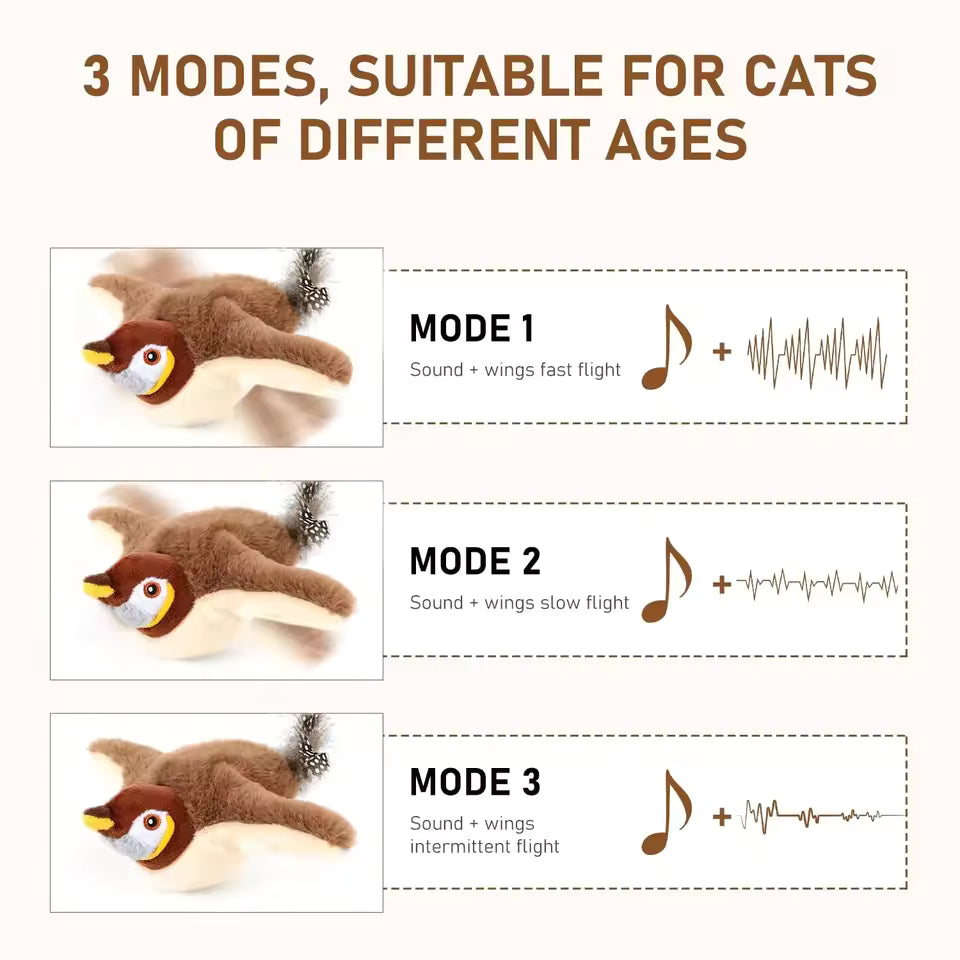MeowMeadows™ Interactive Flying Bird Toy