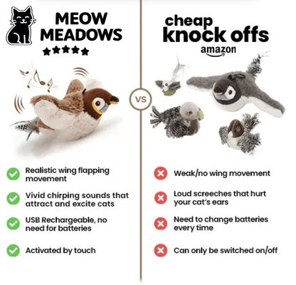 MeowMeadows™ Interactive Flying Bird Toy